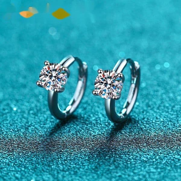 925 Sterling Silver Earrings Simple and Fashionable Moissanite Earrings Supplier Direct Sales