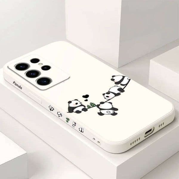 Baby Panda Phone Case For Samsung Galaxy S26 Plus Ultra Liquid Silicone Cover