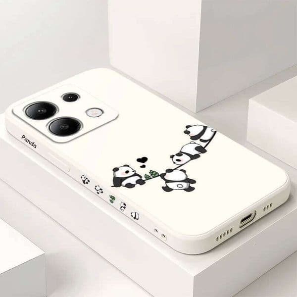 Baby Panda Phone Case For Xiaomi Redmi Note 13 12 12S 11 11S 10 10S 9 9S Pro Plus 4G 5G Liquid Silicone Cover