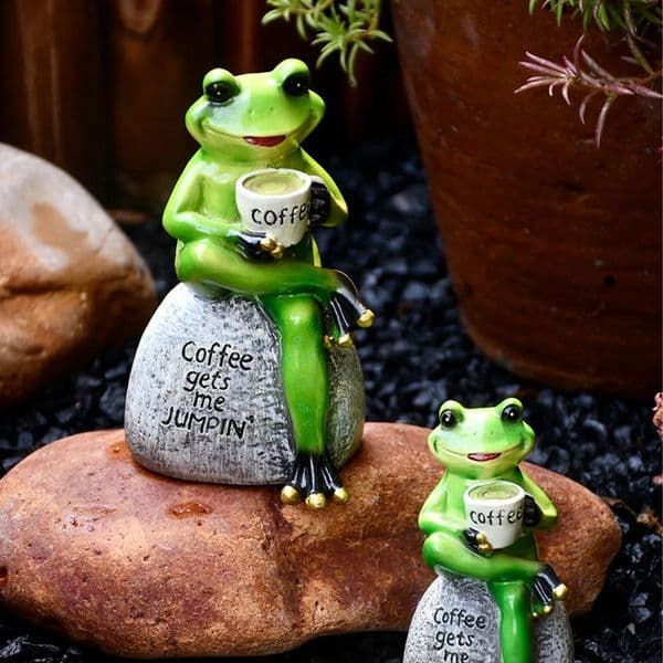 1 Piece Resin Patio Lawn Decoration Desktop Balcony Home Decoration Cartoon Animal Small Frog Statue Garden 260525