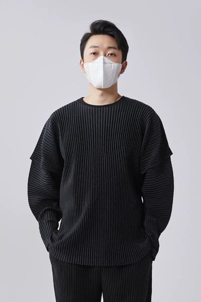 Miyake Pleated T-shirts Stitching Long Sleeve Round Neck Shirt Top Fashion Casual Loose Shirts Men Clothing 260601