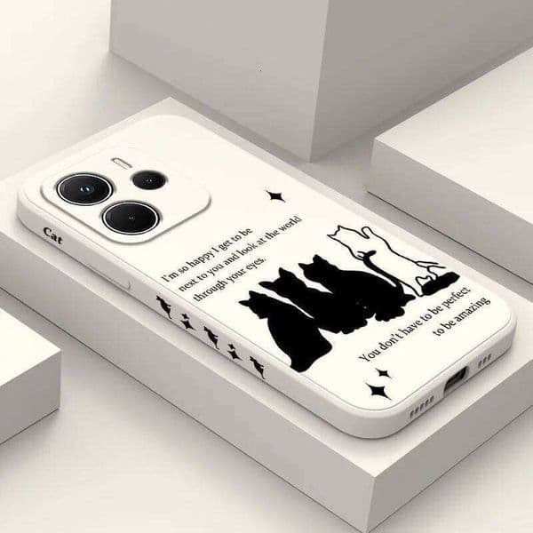 Gather Play Cats Phone Case For Xiaomi Redmi Note 14 13 12 12S 11 11S 10 10S 15 15C 14C Pro Plus 4G 5G Liquid Silicone Cover
