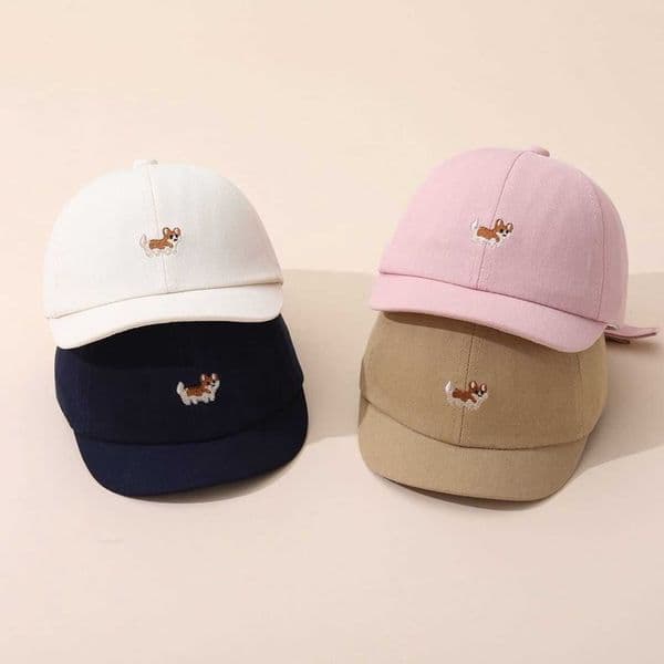 Embroidered Cute Animal Baby Baseball Hat Infant Solid Color Cap Kids 1-3 Years Summer Adjustable Sun Hats M260602