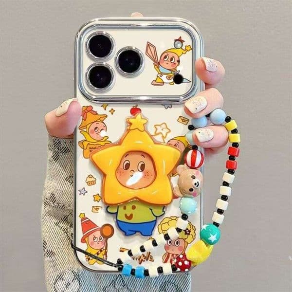 Star People Stand Compatible with Apple 17 Pro Max 16 Redmi Xiaomi 15 Phone Case Soft Full Coverage