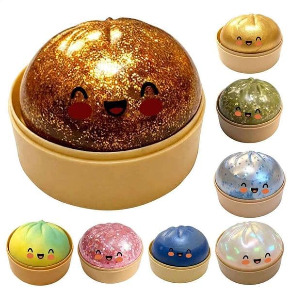 1pcs Squeeze Toy Soft Glitter Giant Funny Rainbow Sensory Toys Colorful Dumpling Squish Stress Relief Balls 26L0602
