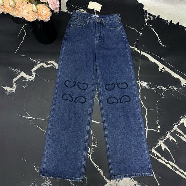 Designer Vintage Denim Pants High Waist Straight Leg Washed Blue Casual Jeans Spring Summer Daily Outfits