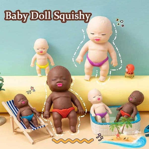Funny Doll Squishy Toys Simulation Baby Squeeze Fidget Toy Slow Rebound Sensory Stress Relief Pinch Spoof Novelty Toy Gift Idea T260602