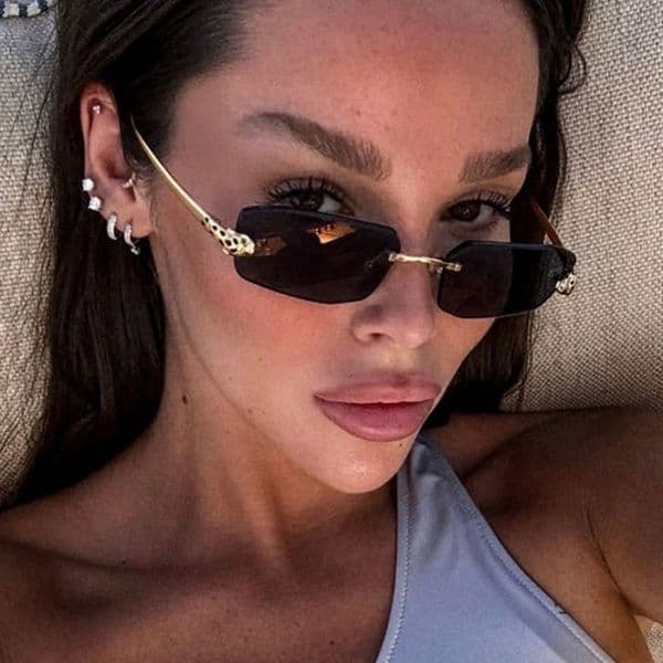 Frameless Small-Frame Metal Polygonal Designer Sunglasses Cheetah Sunglasses, European And American Fashion Ins Sunglasses For Women