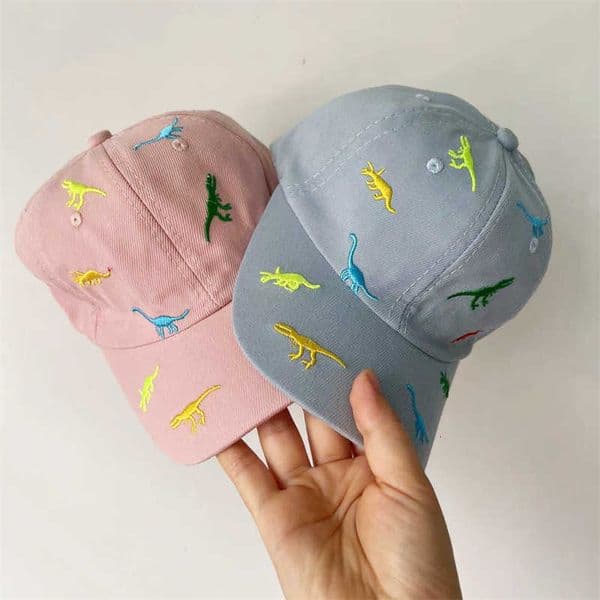Dinosaur Baby Embroidery Baseball Cap 3-14Year Boy Girl Kids Outdoor Sport Sunshade Visors Solid Cotton Children Duck Tongue Hat M260602