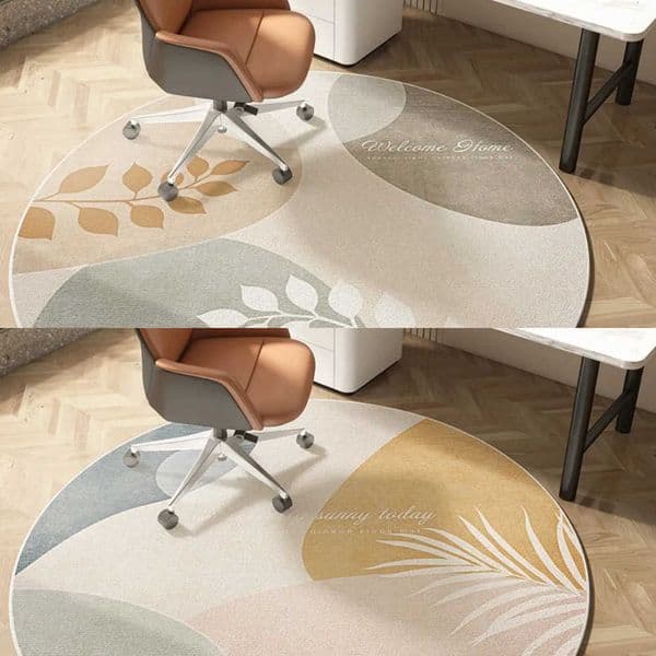 Minimalist VIKAMA Modern Round Rug Study Office Chair Mat Bedroom Living Room Artistic Wear Resistant Printed Rug Home Decor L260602
