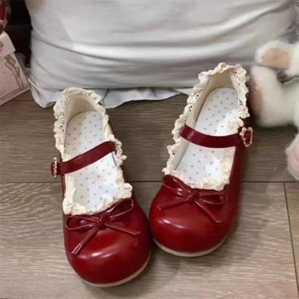 Womens Fashion Single Shoes Spring Round Head Shallow Mouth Butterfly Knot Metal Buckle Soft Sole Non-slip Flat Shoes 260525ww