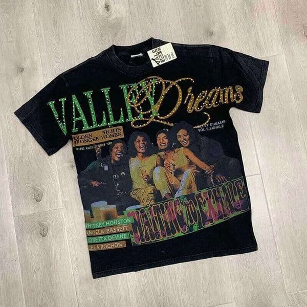 valley dreams Quality Cotton Vintage Wash Black valley shirt Men Couple Style Character Pattern valley Print Rhinestone valley dreams shirt high quality shirts c08