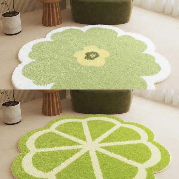 Irregular Round Flower Fluffy Carpet Bedside Plush Rug Cushion Girl Bedroom Living Room Floor Mat Non-slip Baby Play Mat L260602