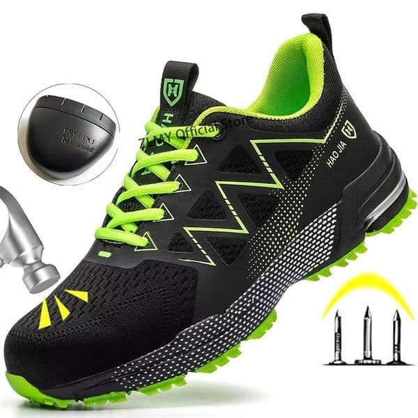 -smash Safety Shoes Men Steel Toe Sneakers Puncture Proof Breathable Work Boots Man Fashion Construction Protective Footwear 260601