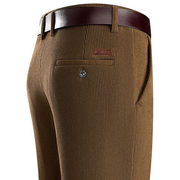Mens Business Casual Pants Corduroy Suit Autunn Formal Dress Brown Navy Khaki 2942 260602