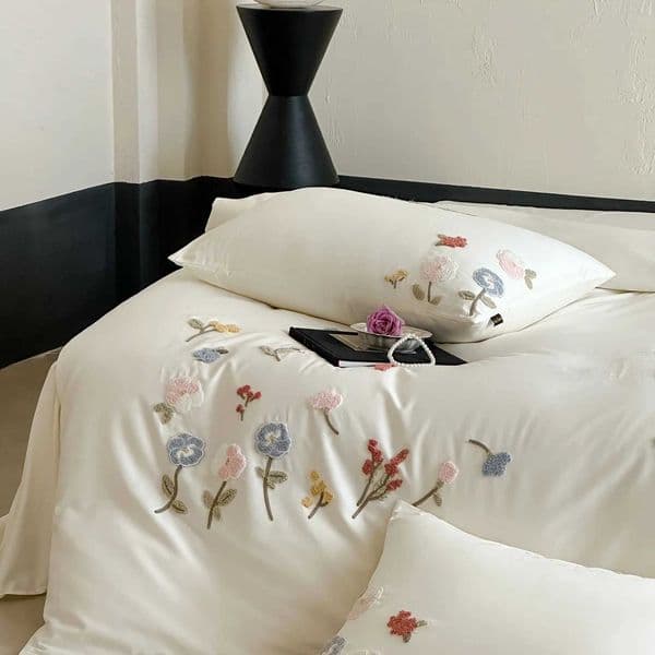 3 Piece Sheet Set flowers embroidery duvet cover Set cfortable Bedding Set Bedspread for All SeasonJ260602