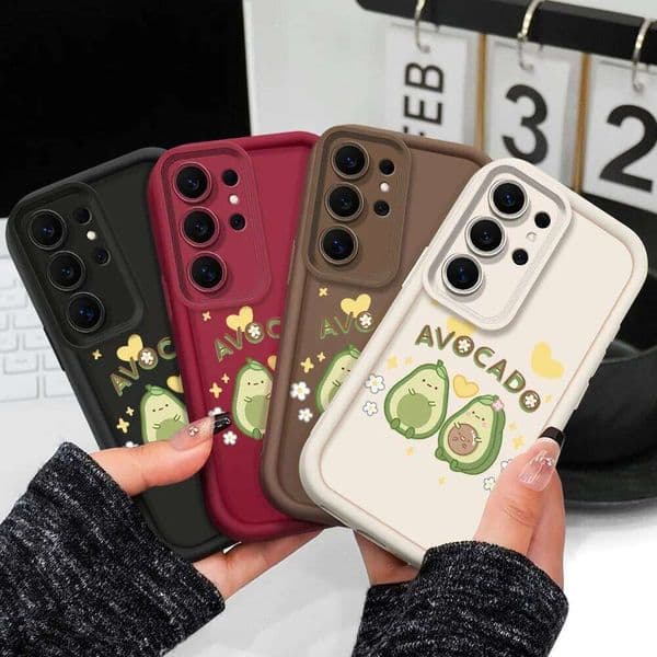 Cute Avocado Phone Case For Samsung Galaxy S26 S25 S24 FE Plus Ultra 5G Staircase Soft Cover