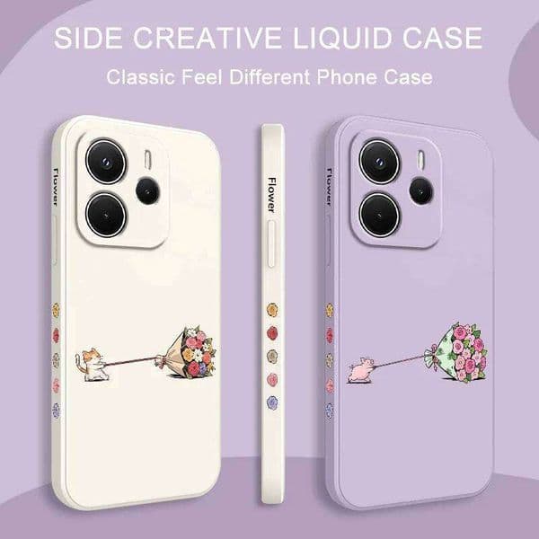Love Bouquets Phone Case For Xiaomi Redmi Note 14 13 12 12S 11 11S 10 10S 9 9S 14C Pro Plus 4G 5G Liquid Silicone Cover