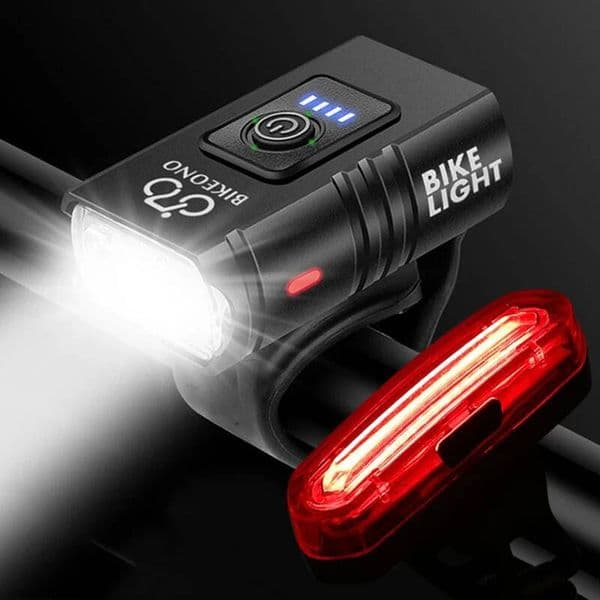 Rear Light T6 LED Front USB Rechargeable MTB Mountain Bicycle Lamp Bike Headlight Flashlight Cycling Scooter tail ddmynov