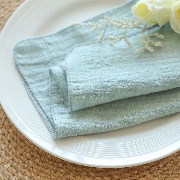 Pure Cotton Napkin Crepe Embroidered Locking Edge Binding Party Western Dining Mat Table Decoration Cloth