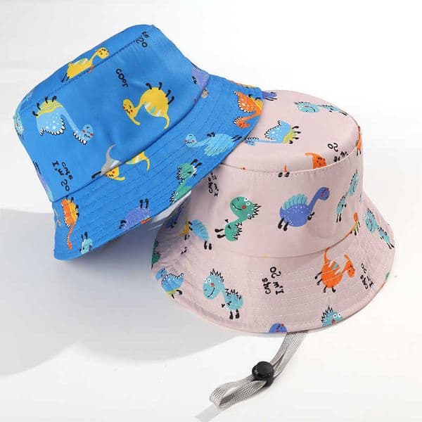 Hat Dinosaur Bucket Baby Sun Protection Visors 0-5year Boys Girls Children Basin Cap Kids Cotton Breathable Kids Fisherman Caps M260602