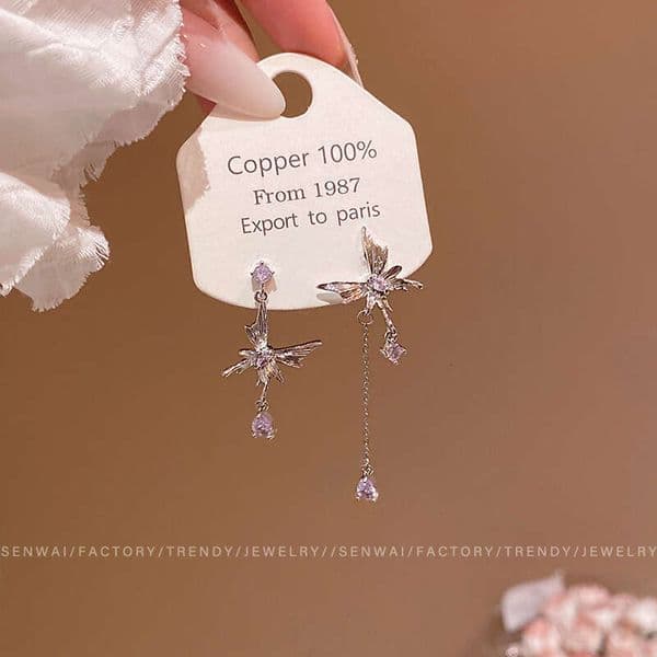 Designer Jewelry Luxury Jewelry Korean-Style Micro-Inlaid Zircon Butterfly Earrings For Women, Light Luxury, Elegant, High-End, Unique, Sweet, And Extremely Beaut