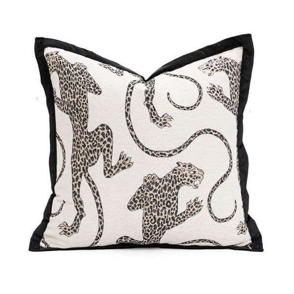White Modern Minimst Black and lowcase for Living Sofa High-End Backrest Model Ro Leopard Jacquard Cushion Without low core Y260601