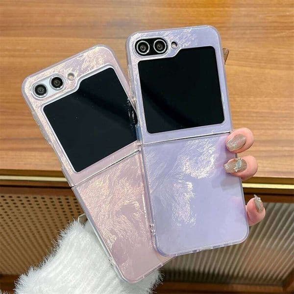 Luxury Cloud Texture Phone Case For Samsung Galaxy Z Flip 6 5 4 3 Flip5 Flip6 Flip4 ZFlip6 zflip5 Cover Cute Hard Cases Funda