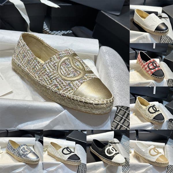 Designer Sandals Espadrilles Womens Casual Street Walk Loafers Female Spring Summer Shoes Sandles Straw Canvas Leather Flats Fisherman Ladies Platform sandale
