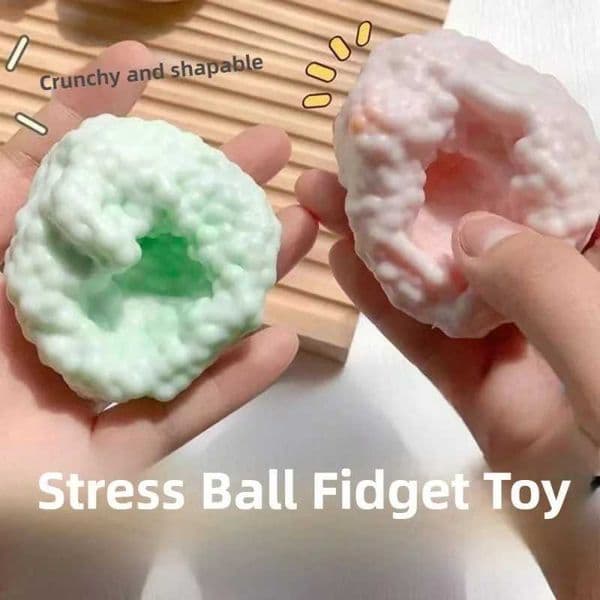Crunchy Squishy Stress Ball Dual Texture Sensory Toy for Anxiety Relief - Fidget Hand Exercise Relax ADHD Focus Adult Kids Gift T260602