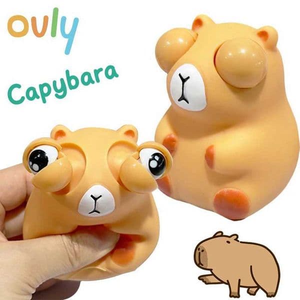 Ovly Squishy Stress Relief Toy Pop Eyes Capybara Squeeze Toy for Anxiety Relief Cute Kawaii Animal Stress Relief Toys Kids Gift T260602