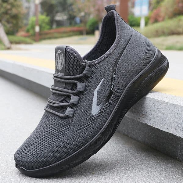 Mens Fashionable Solid Woven Knitted Running Shoes - Lightweight Breathable Non-Slip - Perfect Sports Shoes for Outdoors 260601