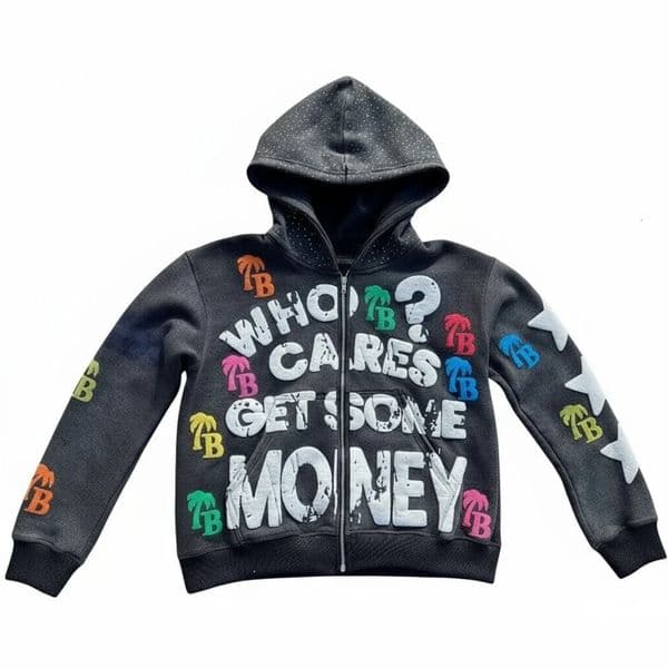 American retro Gothic rock letter print hoodie with hat loose and versatile Harajuku sweatshirt 260602
