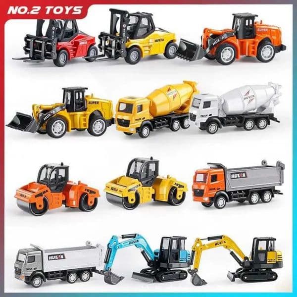 Plane HUINA 1 80 Construction Alloy Diecast Car Model Forklift Roller slot car Dumper Excavator Engineering Agitator Truck Toy Collection Gift Car Track