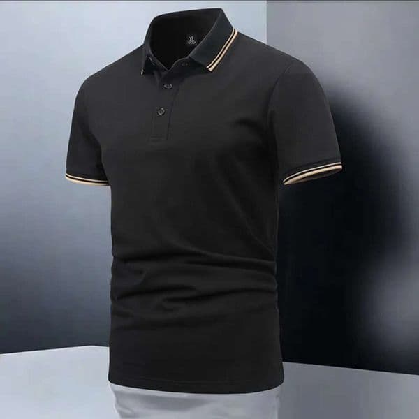 Short Sleeve POLO Shirt 2026 New Summer High End Casual Men's Top With Turn Down Collar Simple Knit Design A6d