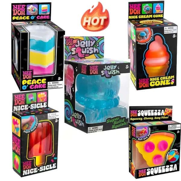 Nee-doh Nice Cone Colorful Ice Cream Shaped Sensory Stress Reliever Fidget Tool Focus for Adults & Kids