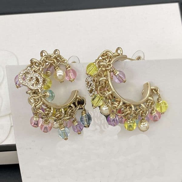 Designer jewelry cc earrings s new trendy with C letters fashionable end earrings and American style Ins style earrings channels earrings