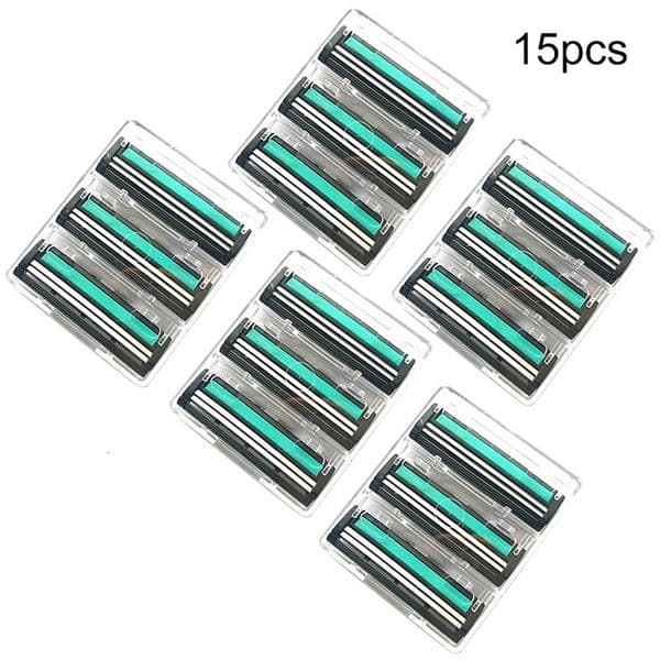 15 Pcs Travel Set Handle Shaving Razor Replaceable Safety Razor Double Blades 260602