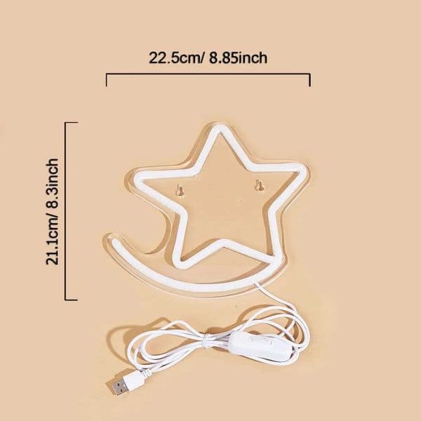 Chi-buy LED Neon star USB Powered Neon Signs Night Light 3D Wall Art Bedroom Living Room Decor Lamp Signs C260602