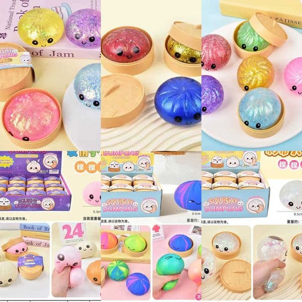 For Dumpling Sensory Squishy Toy Decompression with by Box Relief Stress Ball ucing Toy rebound Adults dumpling Air toy Stress Y260601