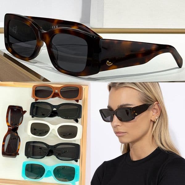 XL 0 1 SUNG LA SS ES lux ury d esi g ner w ome ns rec tan gle sun glass es CL402 82 U fas hi on ac et a te frame bl a ck lenses men s tor toiseshell