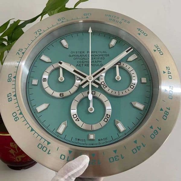 decor home Green Clock Modern Metal Wall Watch For Home Office Decor Large Tif Luxury Blue Accent Silent Movement W250924 Desk Y260601