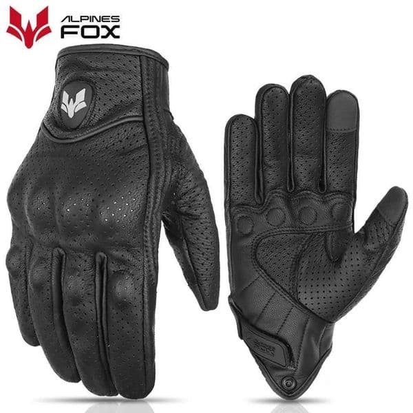 Classic Vintage Goatskin Motorcycle Gloves Summer Men Perforated Leather Motorbike Motocross Gloves Bicycle Motorcyclist Gloves Z250804 Y260602