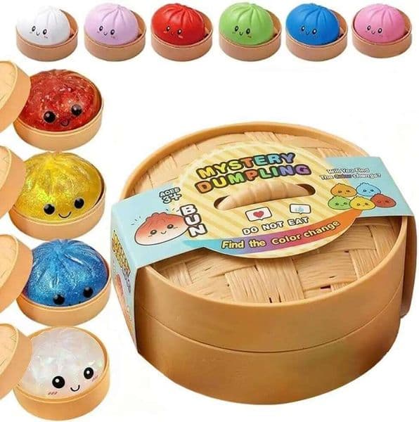 Glitter Dumpling Mystery Box: 10 Colors Random Stress Balls, Aesthetic Desktop Sensory Toy, Creative Office Fidget Gift 26L0602