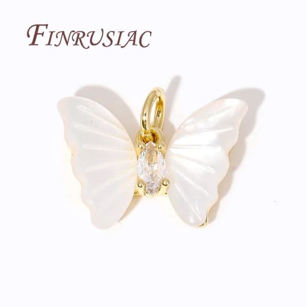 18K Gold Plated Charms For Jewelry FindingsInlaid Crystal Butterfly Pendants For Necklace Making DIY Earrings Accessories260530