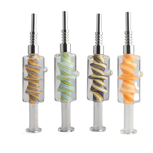 Glass Nectar Collector with 14mm Threaded Titanium Tips NC Kits smoke accessory glass pipes Hookahs