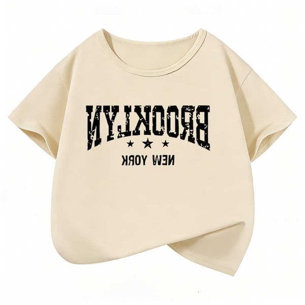 brooklyn Design Fashion T-Shirt Printed T Shirt Girls Summer Clothes Short Sleeve Tops T-Shirts Cute Girls Clothing H260602