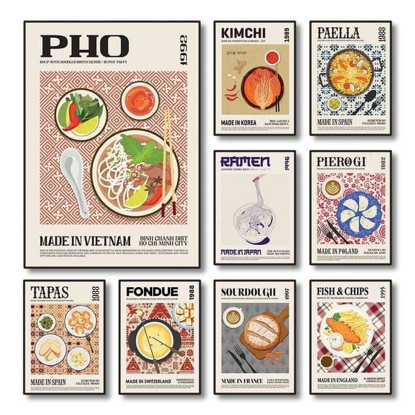 Delicious Food Canvas Painting World Cuisine Print Poster Picture Decorations for Home Wall Arts 26L0602