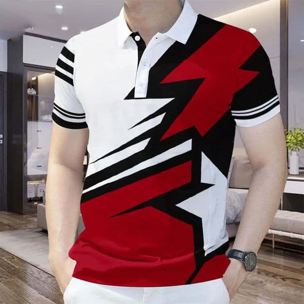 Colorful 3D Printed Stripes Pattern Mens Polo Shirt For Men Short Sleeve Tees Summer Sport Lapel Tops Oversized T-Shirts 260602