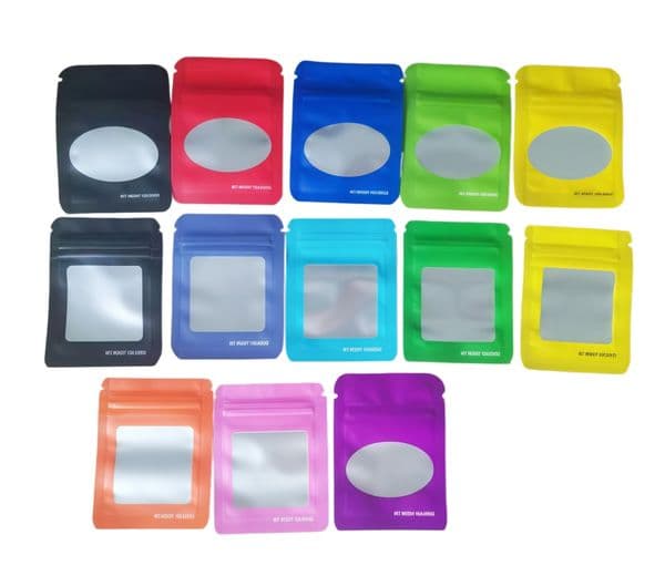 Clear Window Mylar Bag 6*8cm 1g blank Mini Ziplock Pouch Matte Foil storage Packaging packet Small Plastic Resealable resealable Sachet For Snack Herb Jewelry